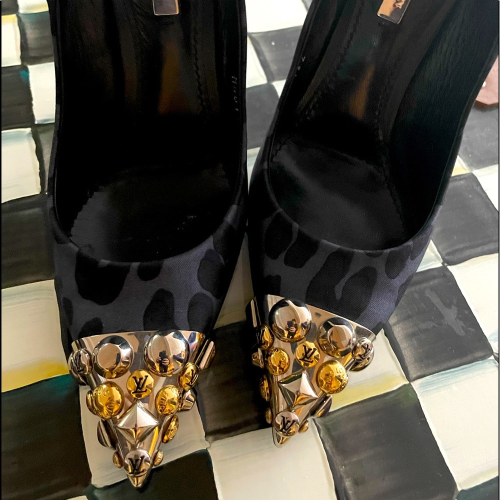 Studded Louis Vuitton heels
